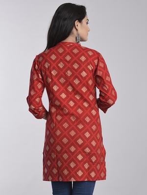 printed straight kurti - 17153250 - Standard Image - 3