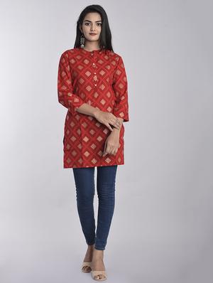 printed straight kurti - 17153250 - Standard Image - 4