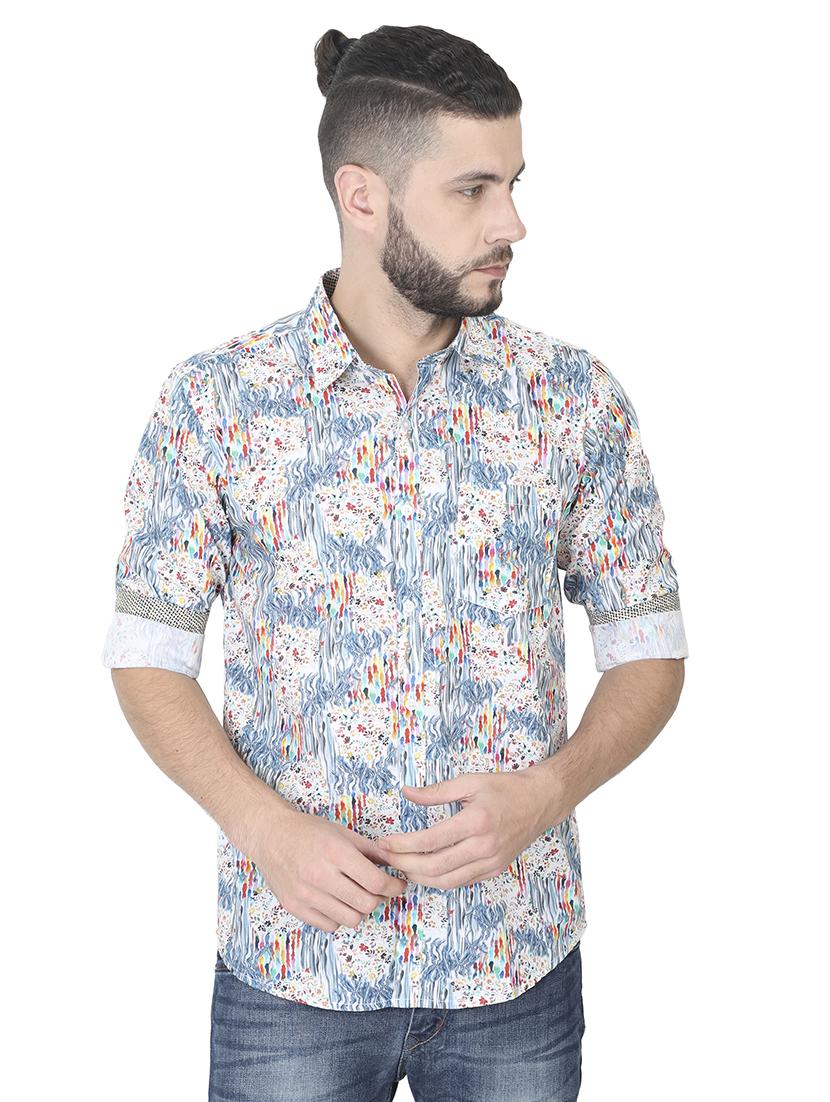 blue printed casual shirt - 17153311 - Zoom Image - 1