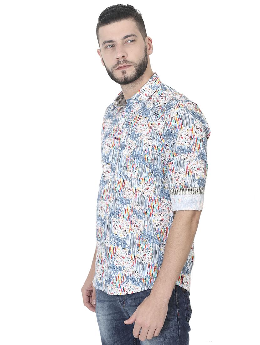 blue printed casual shirt - 17153311 - Zoom Image - 2