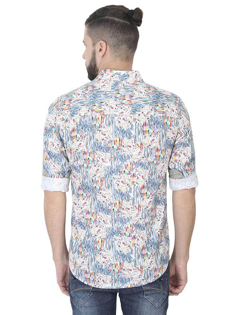 blue printed casual shirt - 17153311 - Zoom Image - 3