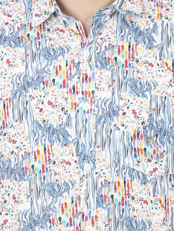 blue printed casual shirt - 17153311 - Zoom Image - 4