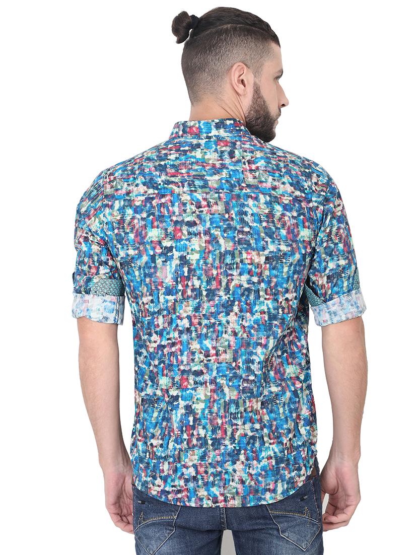 blue printed casual shirt - 17153321 - Zoom Image - 3