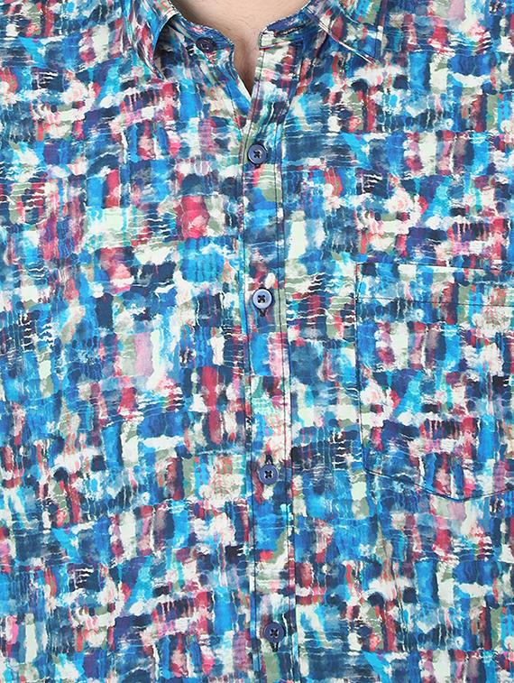 blue printed casual shirt - 17153321 - Zoom Image - 5