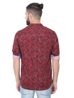 red printed casual shirt - 17153324 - Standard Image - 3
