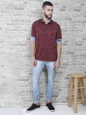 red printed casual shirt - 17153324 - Standard Image - 4
