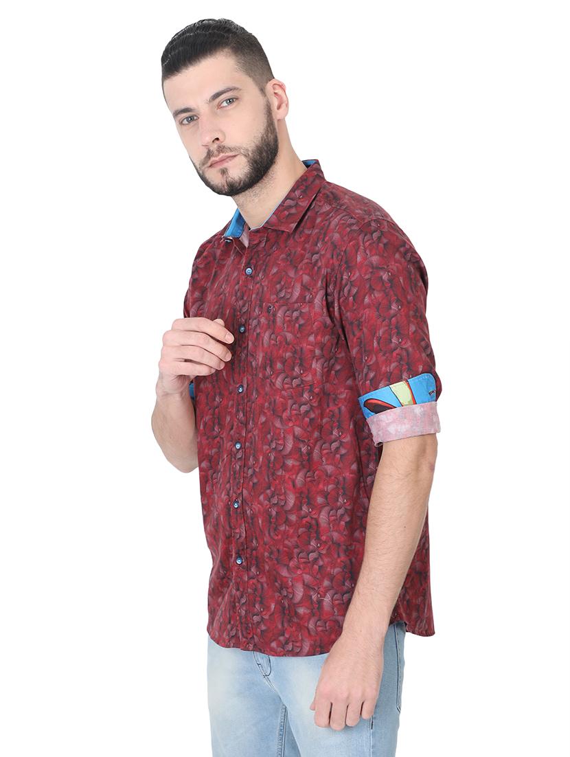 red printed casual shirt - 17153324 - Zoom Image - 2