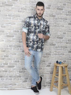 multi colored checkered casual shirt - 17153325 - Standard Image - 4