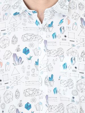 white printed casual shirt - 17153327 - Standard Image - 4