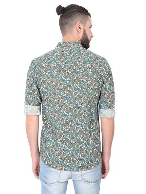 green paisley print casual shirt - 17153333 - Standard Image - 3
