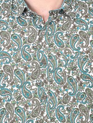 green paisley print casual shirt - 17153333 - Standard Image - 4