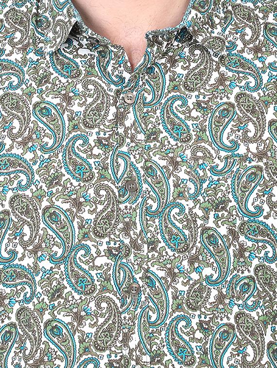 green paisley print casual shirt - 17153333 - Zoom Image - 4