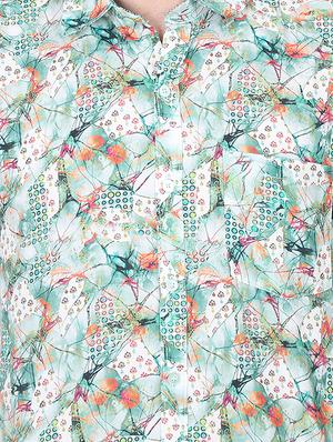 green floral print casual shirt - 17153334 - Standard Image - 4