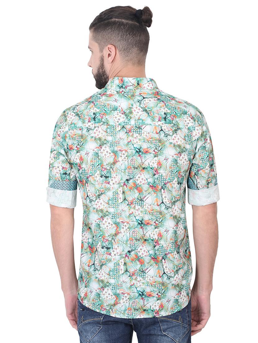 green floral print casual shirt - 17153334 - Zoom Image - 3