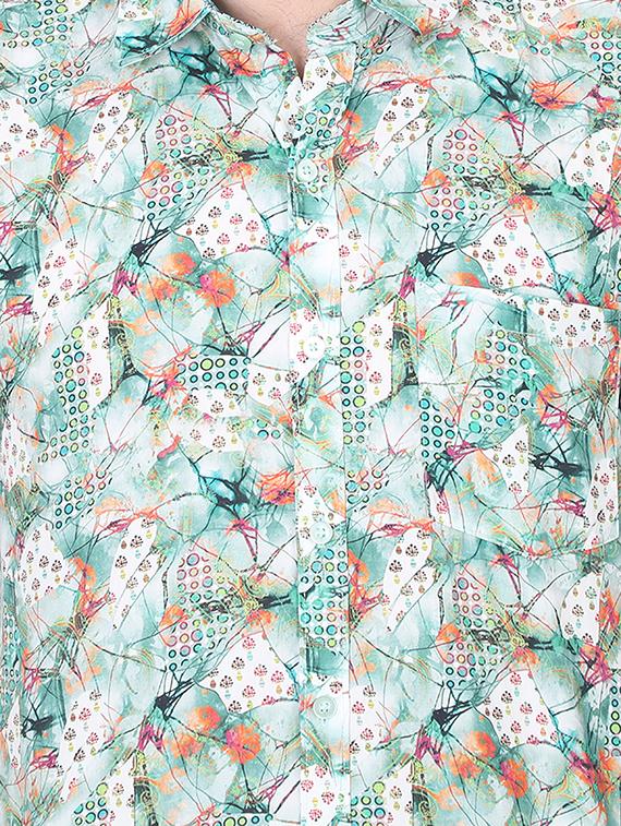 green floral print casual shirt - 17153334 - Zoom Image - 4