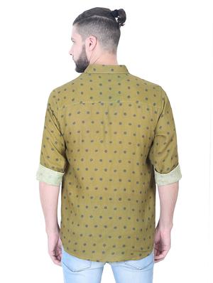 green printed casual shirt - 17153359 - Standard Image - 3