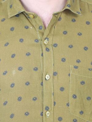 green printed casual shirt - 17153359 - Standard Image - 4