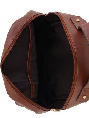 brown leatherette (pu) regular backpack - 17153482 - Standard Image - 3