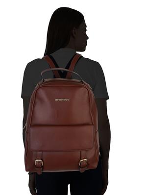 brown leatherette (pu) regular backpack - 17153482 - Standard Image - 5