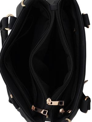 black leatherette (pu) regular handbag - 17153490 - Standard Image - 3