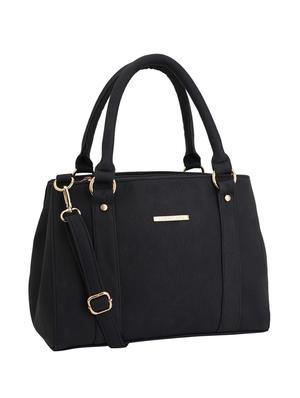 black leatherette (pu) regular handbag - 17153490 - Standard Image - 4