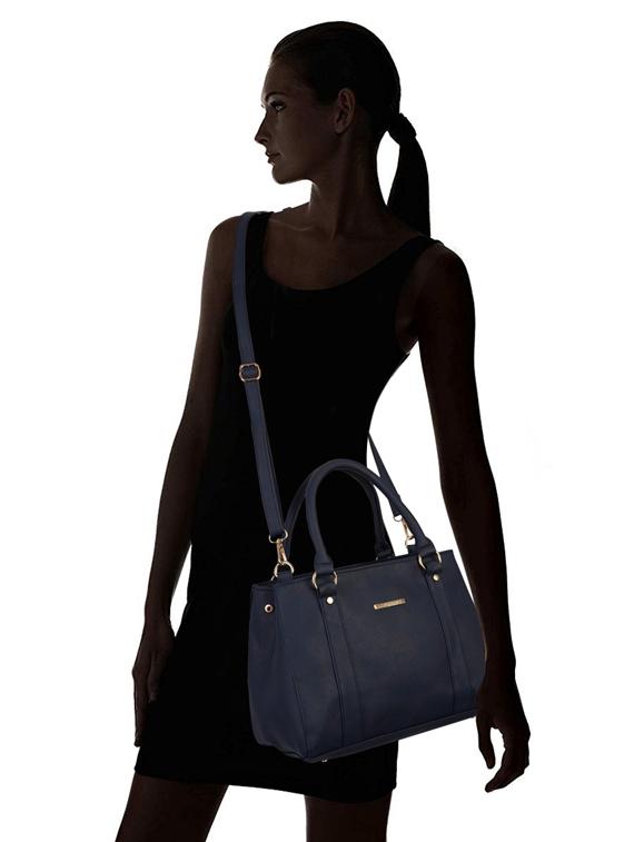 blue leatherette (pu) regular handbag - 17153491 - Zoom Image - 5