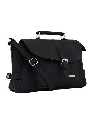 black leatherette (pu) messenger handbag - 17153493 - Standard Image - 4