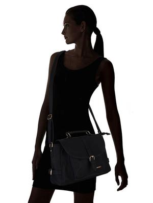 black leatherette (pu) messenger handbag - 17153493 - Standard Image - 5