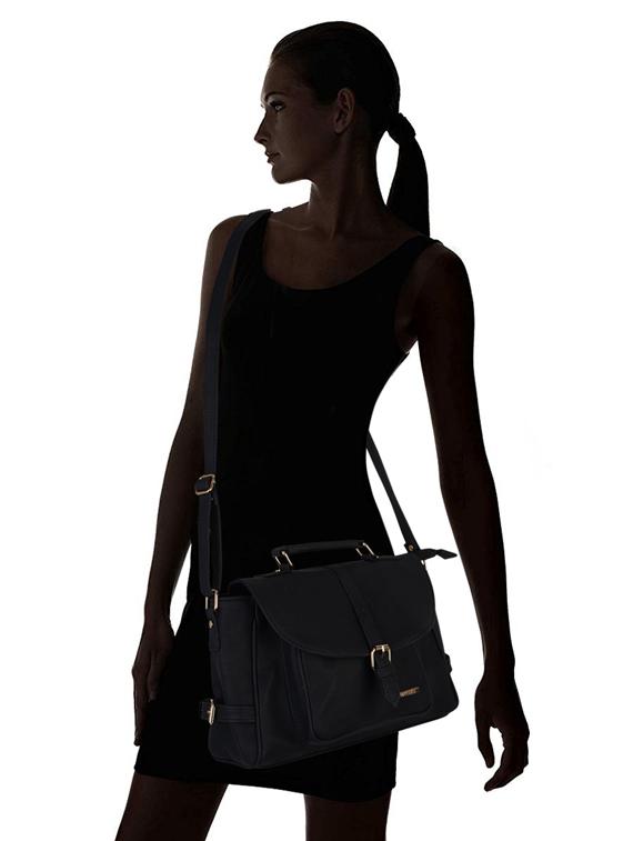 black leatherette (pu) messenger handbag - 17153493 - Zoom Image - 5