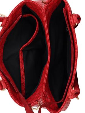 red leatherette (pu) regular handbag - 17153509 - Standard Image - 3