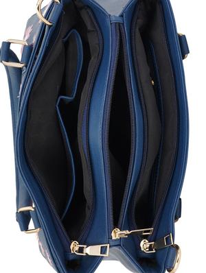blue leatherette (pu) regular handbag - 17153526 - Standard Image - 3