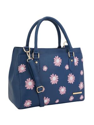 blue leatherette (pu) regular handbag - 17153526 - Standard Image - 4