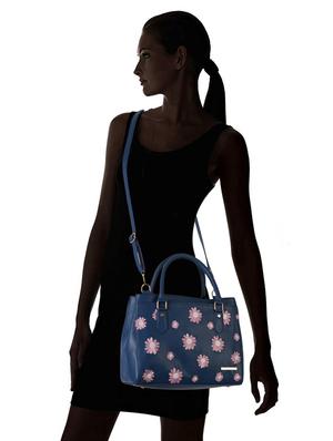 blue leatherette (pu) regular handbag - 17153526 - Standard Image - 5