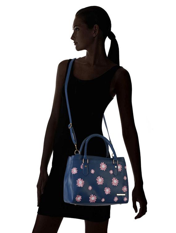 blue leatherette (pu) regular handbag - 17153526 - Zoom Image - 5