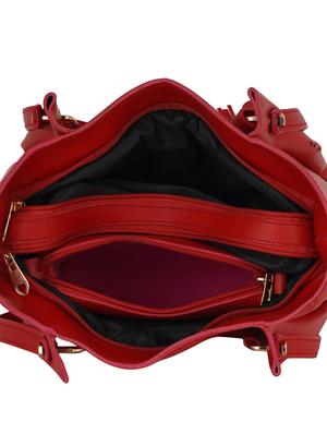 red leatherette (pu) combo handbag - 17153533 - Standard Image - 3