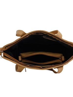 tan leatherette (pu) combo handbag - 17153560 - Standard Image - 3
