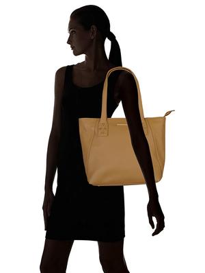 tan leatherette (pu) combo handbag - 17153560 - Standard Image - 7