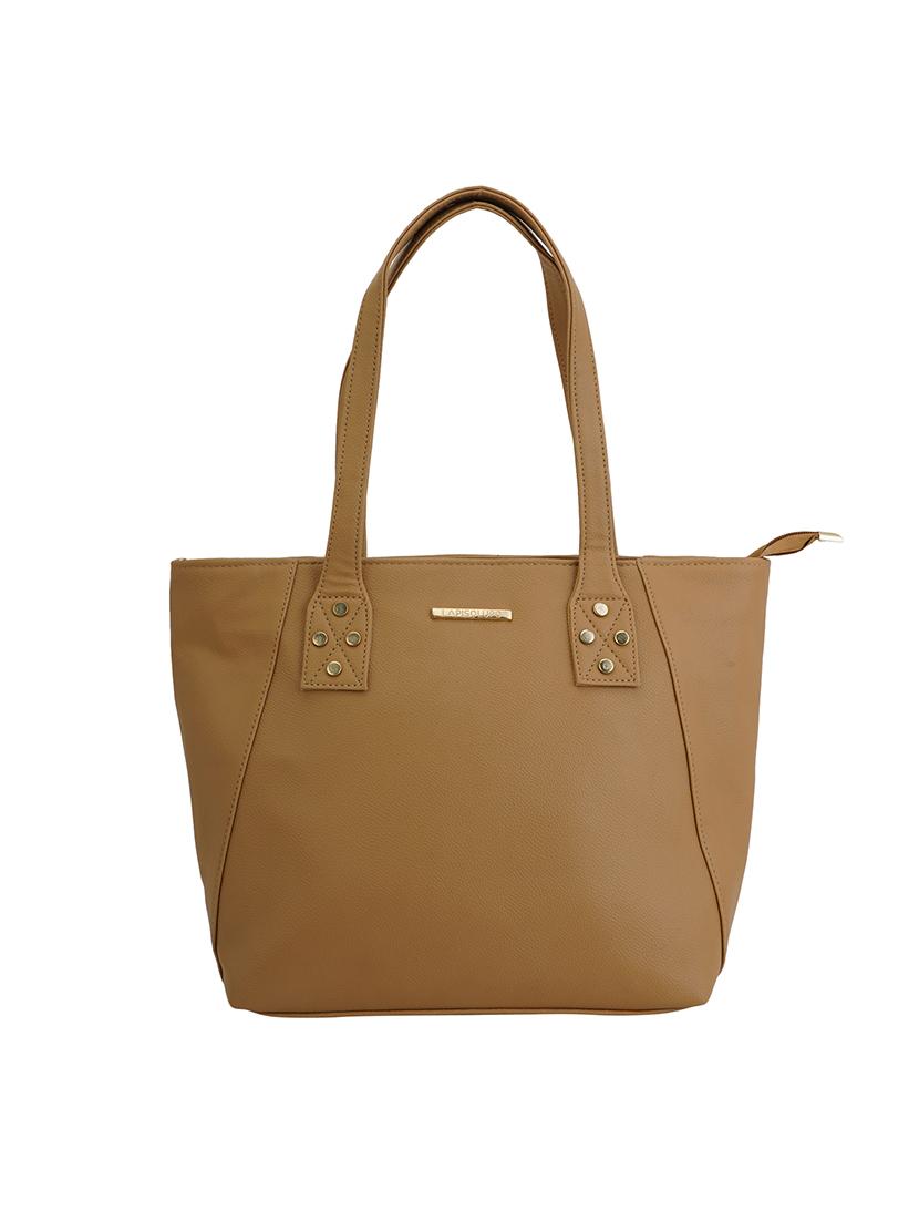tan leatherette (pu) combo handbag - 17153560 - Zoom Image - 4
