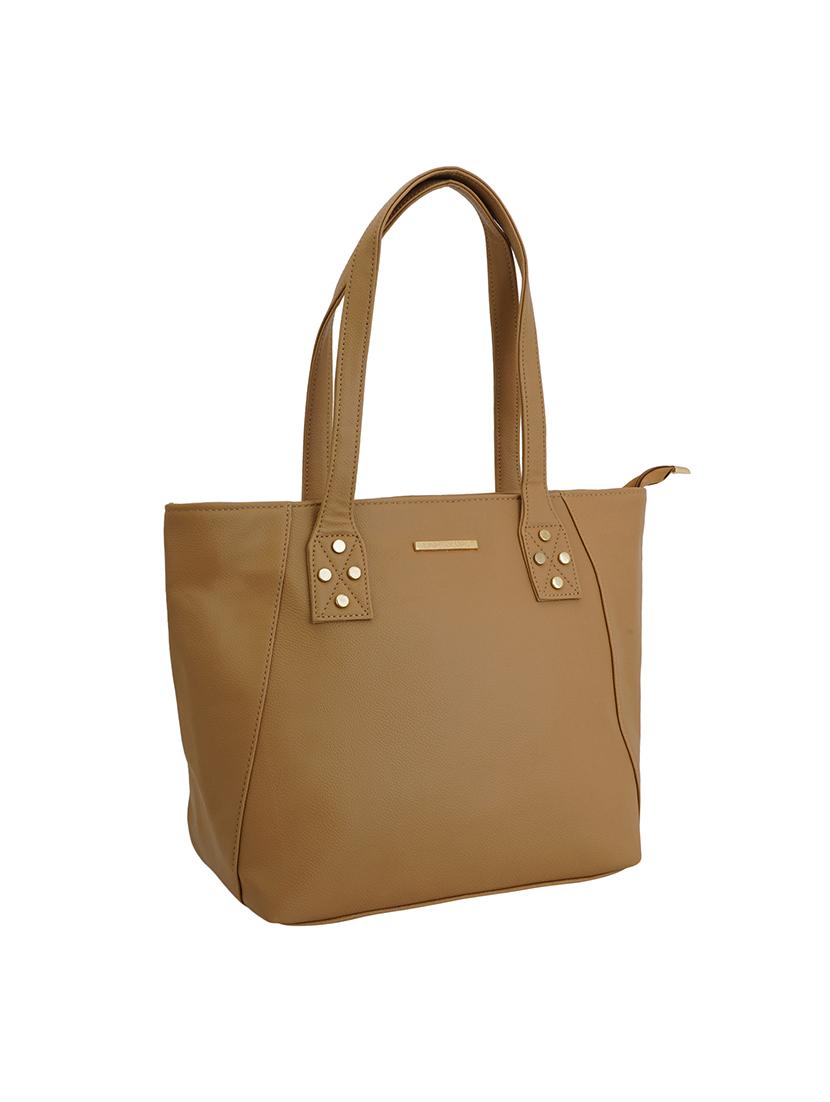 tan leatherette (pu) combo handbag - 17153560 - Zoom Image - 5