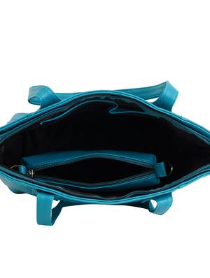 blue leatherette (pu) combo handbag - 17153562 - Standard Image - 3