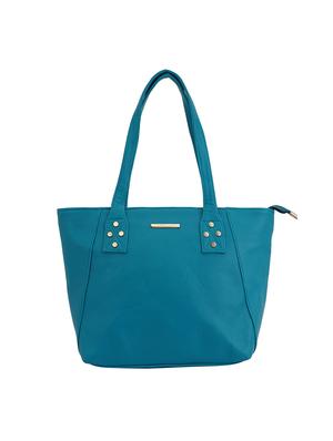 blue leatherette (pu) combo handbag - 17153562 - Standard Image - 4