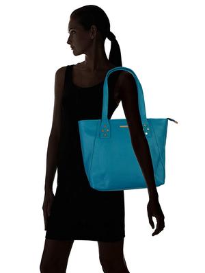 blue leatherette (pu) combo handbag - 17153562 - Standard Image - 7