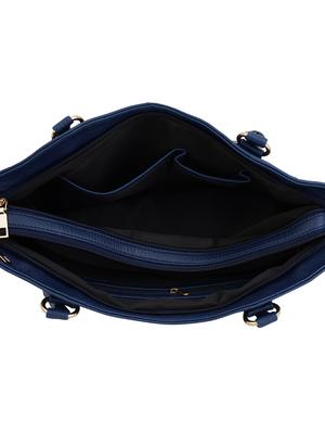 blue leatherette (pu) regular handbag - 17153564 - Standard Image - 3