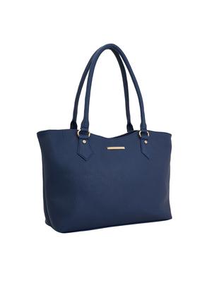 blue leatherette (pu) regular handbag - 17153564 - Standard Image - 4