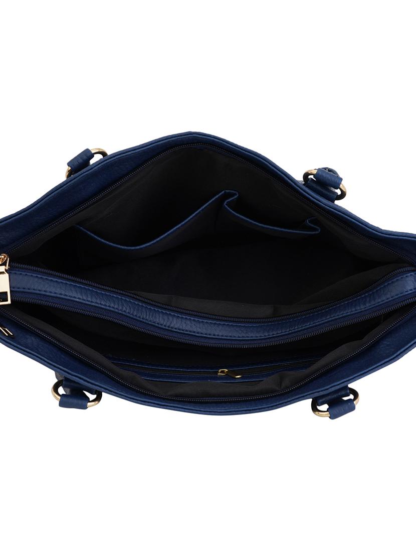 blue leatherette (pu) regular handbag - 17153564 - Zoom Image - 3
