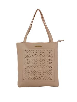 beige leatherette (pu) combo tote - 17153581 - Standard Image - 4