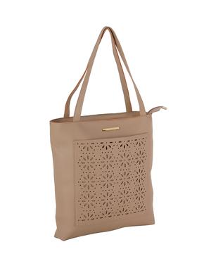 beige leatherette (pu) combo tote - 17153581 - Standard Image - 5