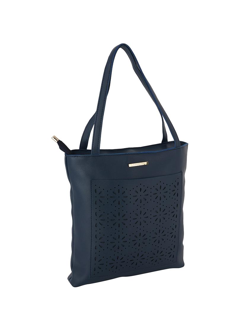 blue leatherette (pu) combo tote - 17153582 - Zoom Image - 5