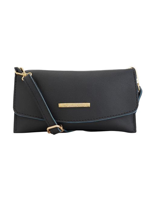 black solid regular sling bag - 17153590 -  Standard Image - 0