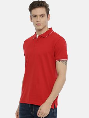 red solid polo t-shirt - 17153807 - Standard Image - 2